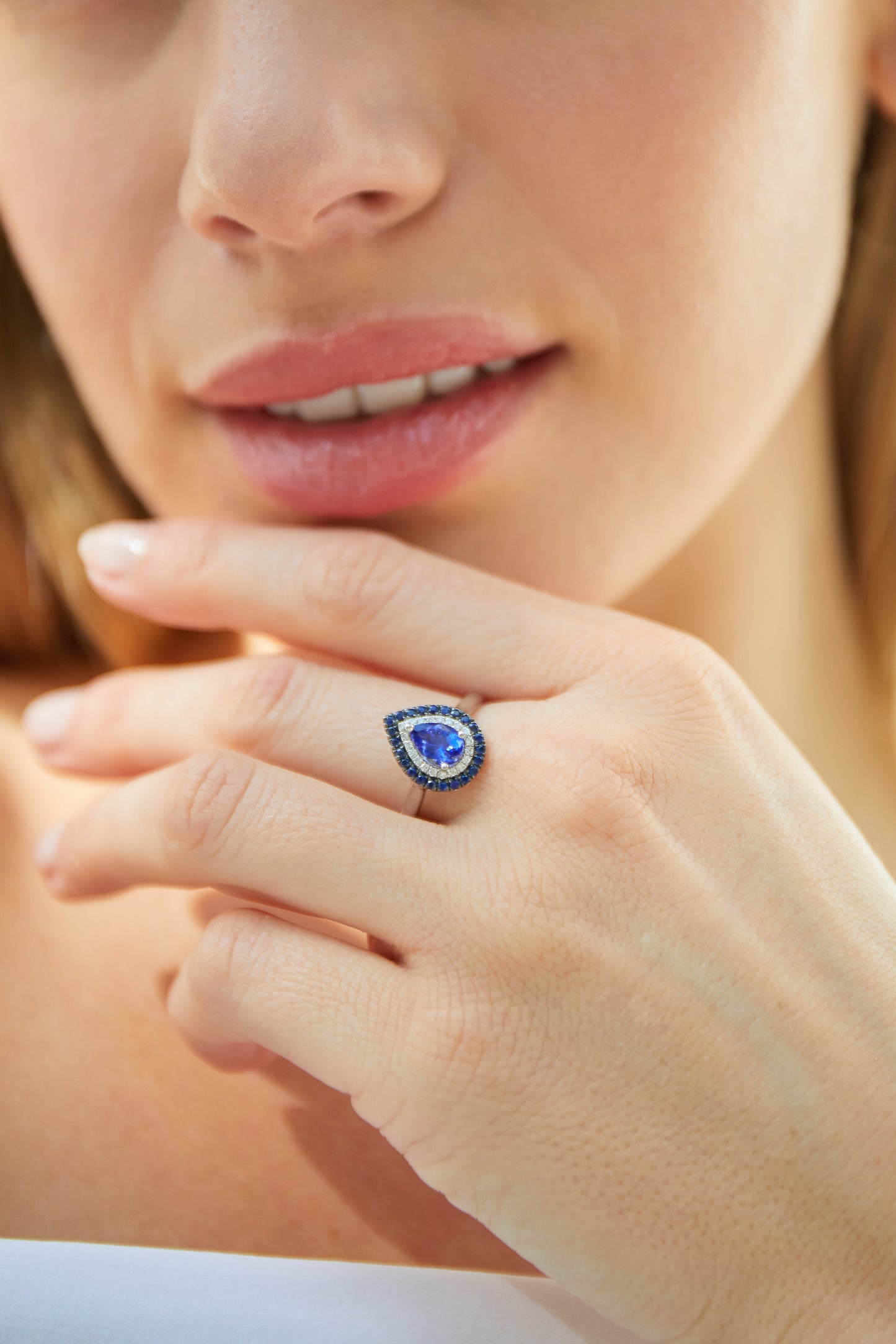 Tanzanite, Sapphire and Diamond Ring