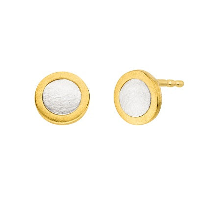 Silver and Gold Small Circle Studs