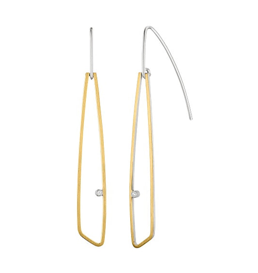 Silver and Gold Diamond Earrings