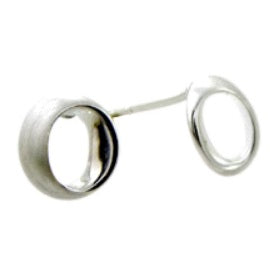 Open Oval Stud Earrings, Silver