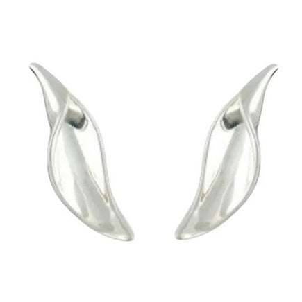 Modern Twist Stud Earrings, Silver