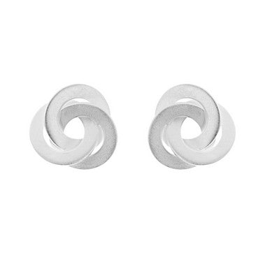 Silver Interlinked Circle Stud Earrings