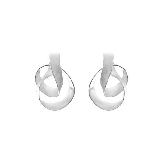Silver Swirl Stud Earrings