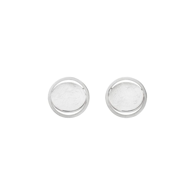 Silver Double Circle Earrings