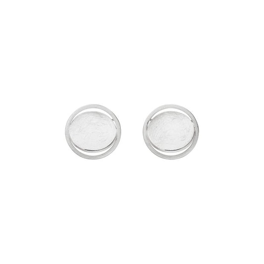 Silver Double Circle Earrings