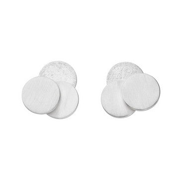 Silver Triple Circle Stud Earrings