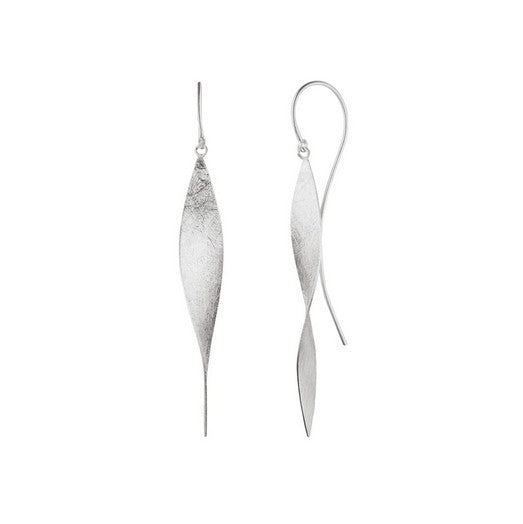 Silver Marquise Twist Earrings