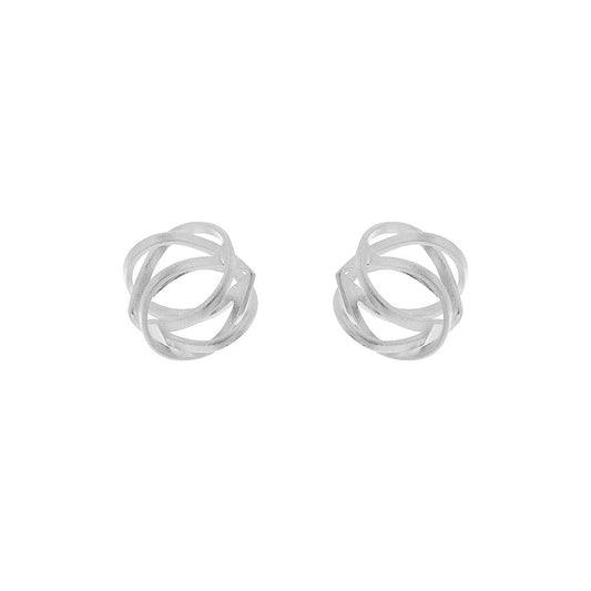 Silver Open Twist Earrings