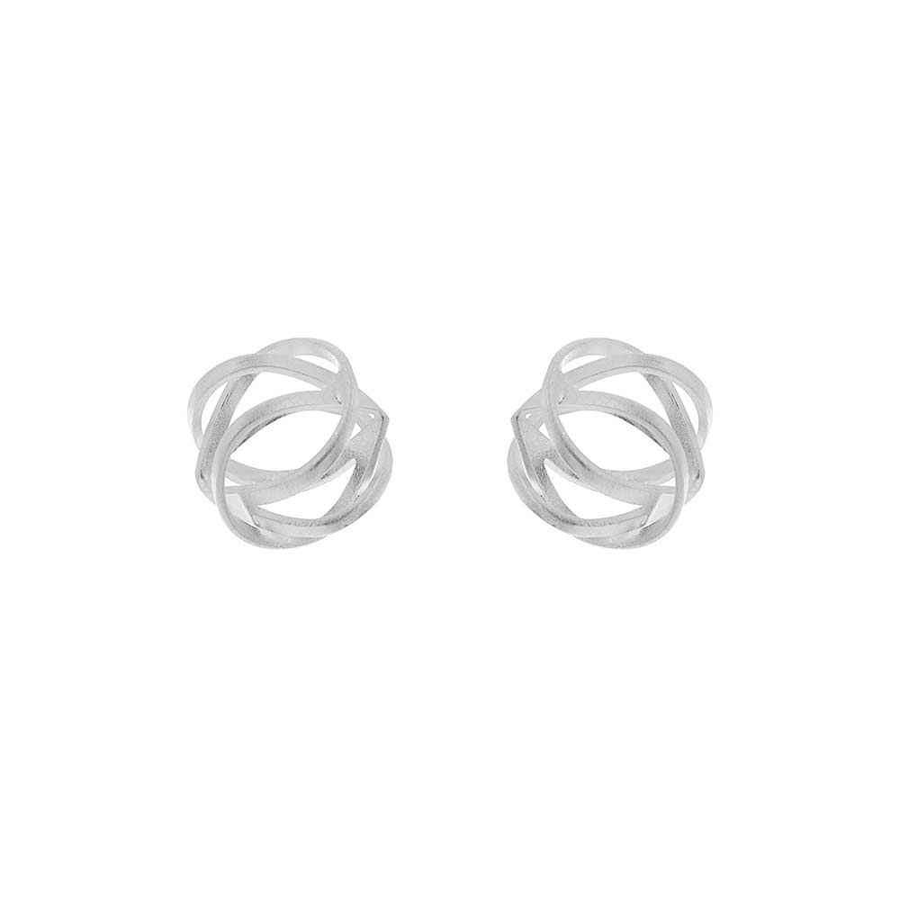 Silver Open Twist Earrings