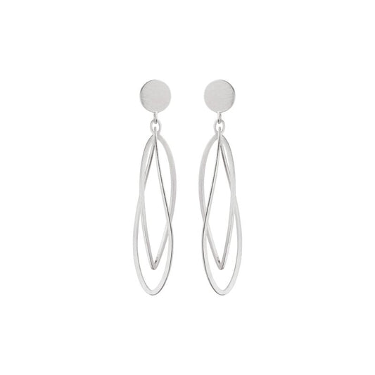 Silver Marquise Drop Earrings