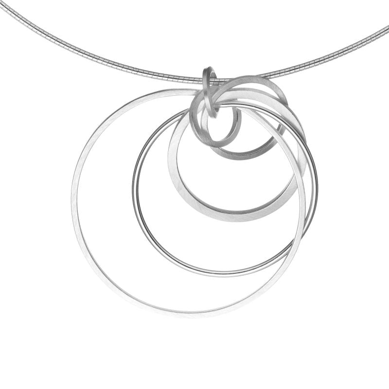 Silver Large Multi Circle Pendant