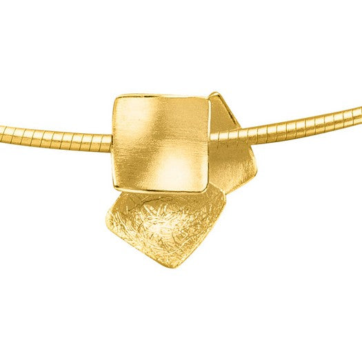 Gold Finish Square Pendant