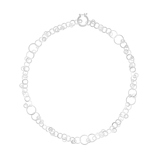 Silver Multi Circle Link Necklace