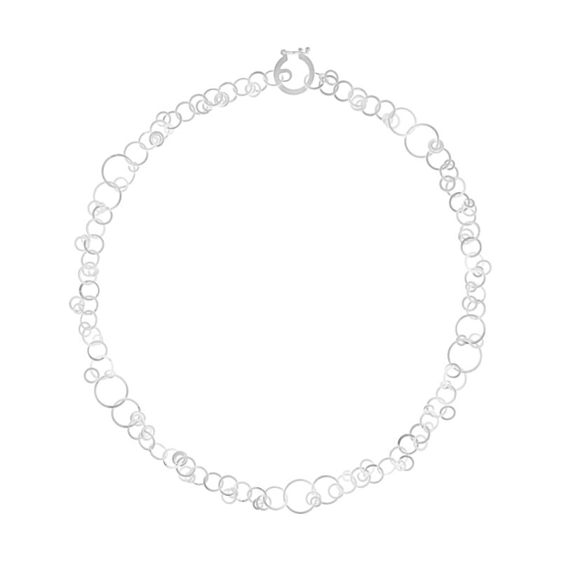 Silver Multi Circle Link Necklace