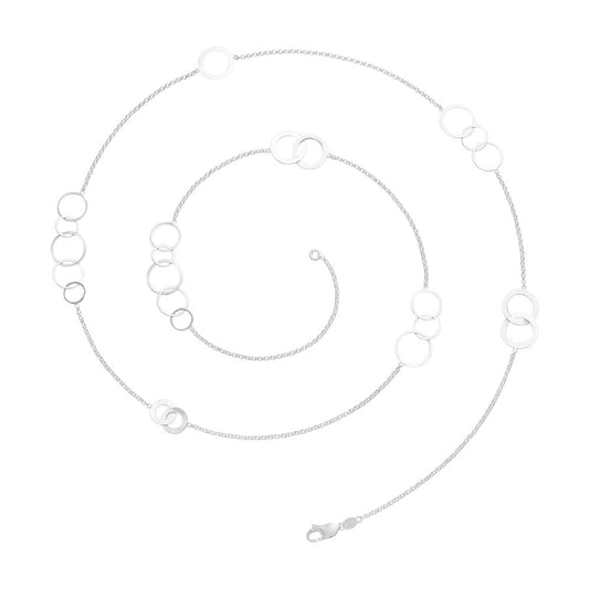 Silver Multi Circles On Long Chain