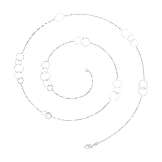 Silver Multi Circles On Long Chain