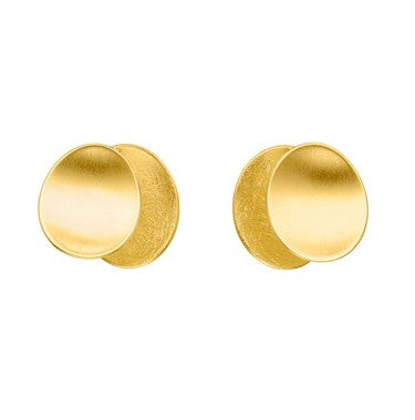 Gold Finish Disc Stud Earrings