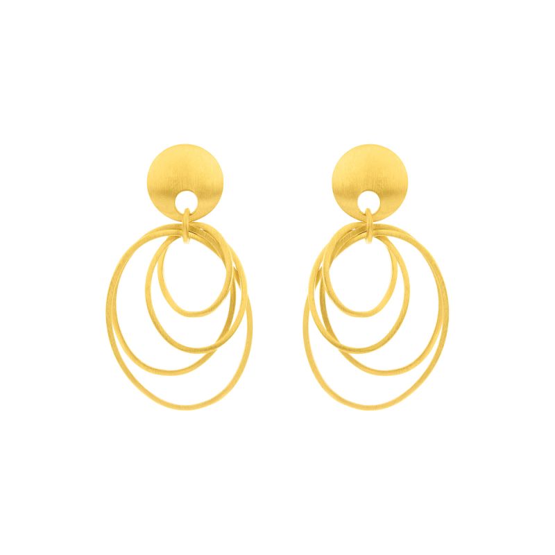 Multi Oval Drop Earrings, YGP