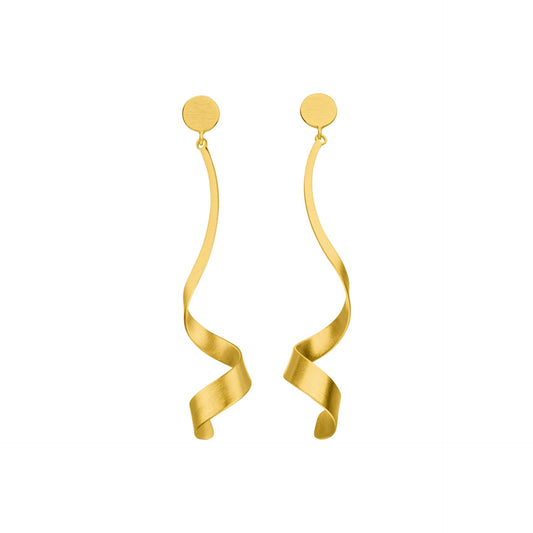 Gold Finish Ribbon Curl Drops