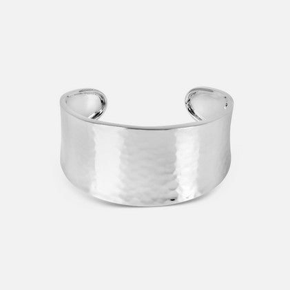 Silver Hammered Cuff Bangle