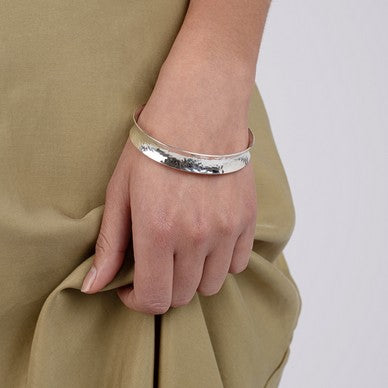 Silver Hammered Bangle