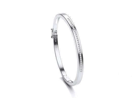 Silver And CZ Bangle