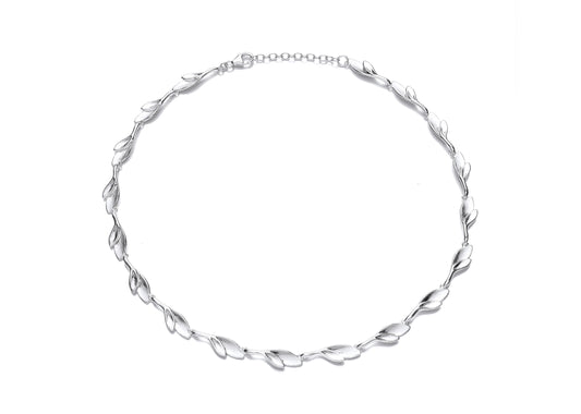 Silver Double Leaf Necklace
