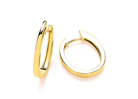 Gold Finish Oval Hoops