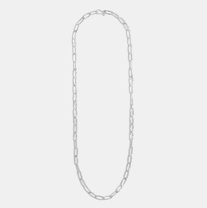 Silver Long Paperclip Necklace