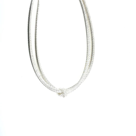 Liquid Silver Knot Necklace