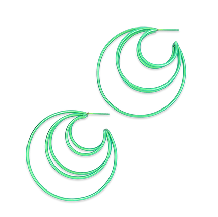 Titanium Wire Fan Hoops - Green