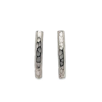 Titanium Ripple Stud Earrings - Natural