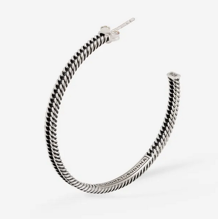 Chain Silver Hoop Earrings