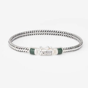 Ben Mini Gemstone Silver Malachite Bracelet
