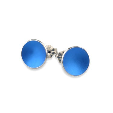 Titanium Round Studs - Blue