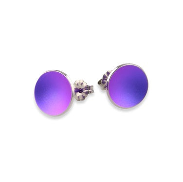 Titanium Round Studs - Purple