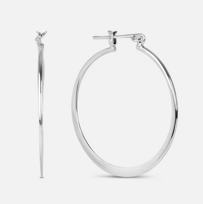 Hoop Earrings, Silver