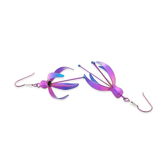 Titanium Fuchsia Drop Earrings - Pink