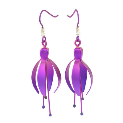 Titanium Fuchsia Drop Earrings - Pink