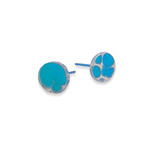 Titanium Small Planished Studs - Kingfisher