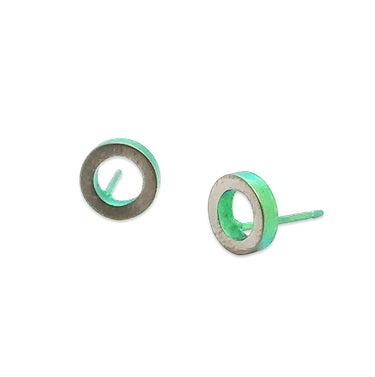 Titanium Ringo Studs - Green