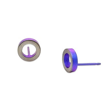 Titanium Ringo Studs - Purple