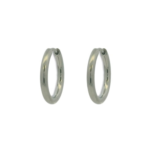 Titanium Hinged Hoops - Natural 19mm