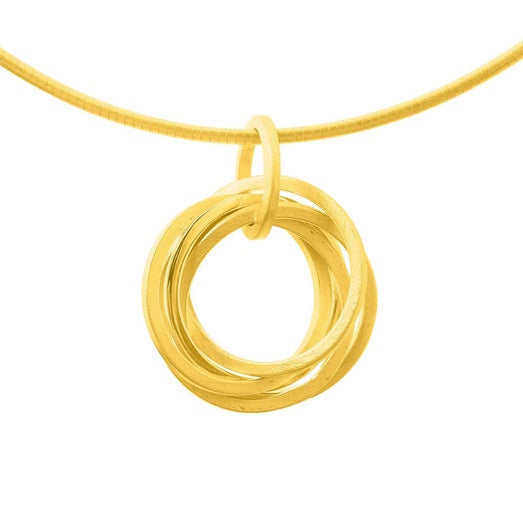 Gold Finish Multi Circle Pendant