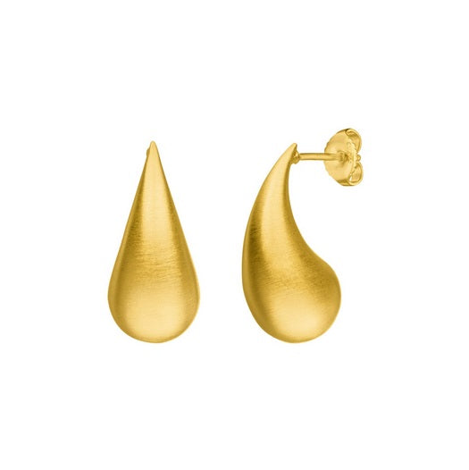 Gold Finish Teardrop Stud Earrings