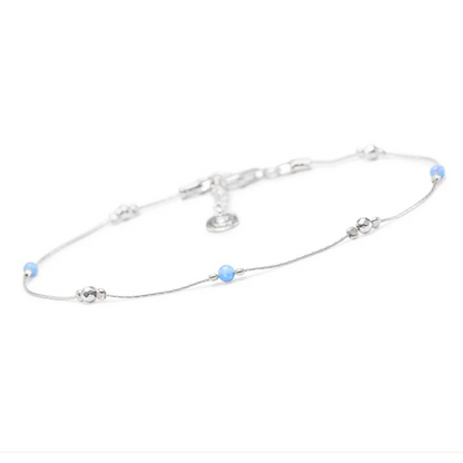 Opalite and Silver Anklet