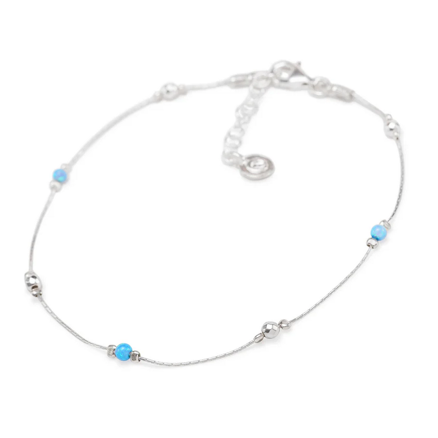 Opalite and Silver Anklet