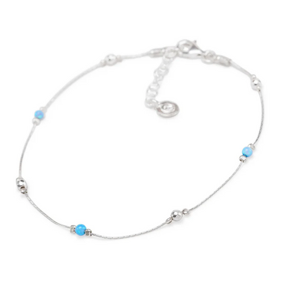 Opalite and Silver Anklet