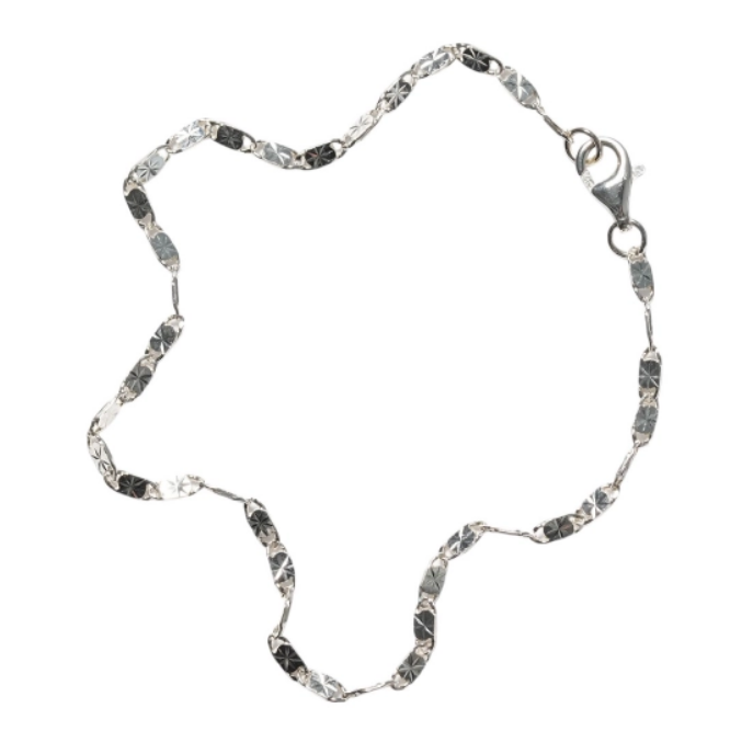 Rosette Link Chain, Silver