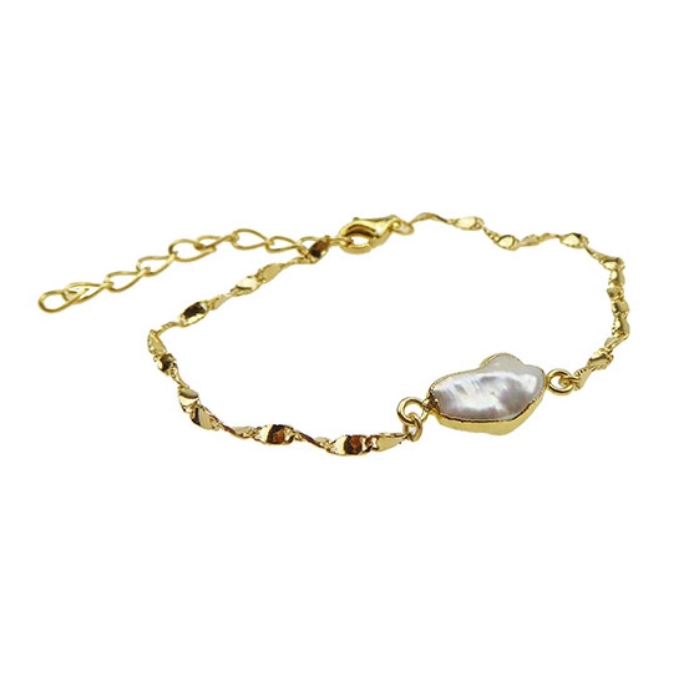White Baroque Pearl Chain, YGP